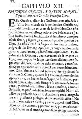 CAPITVLO XIII. Fervorosa oracion, y raptos maravillosos... 