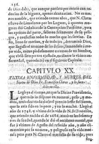 CAPITVLO XX. Vltima enfermedad, y muerte del siervo de Dios...