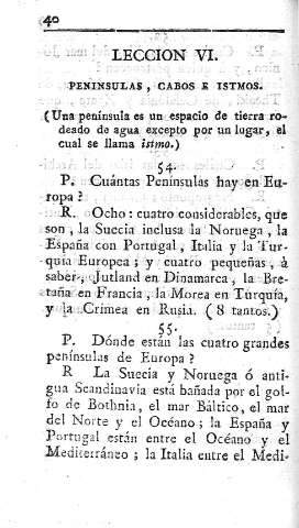 Leccion VI. Penínsulas, cabos e itsmos