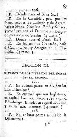 Leccion XI. Division de los distritos del norte de Europa