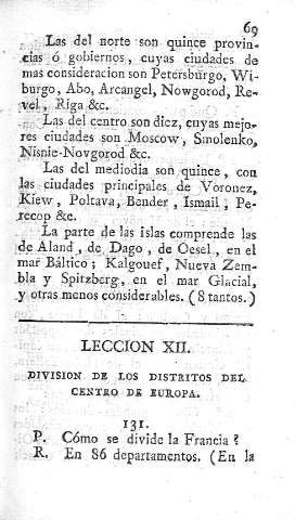 Leccion XII. Division de los distritos del centro de Europa