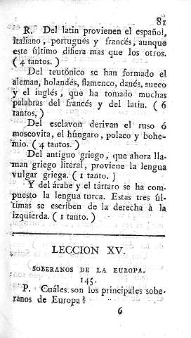 Leccion XV. Soberanos de la Europa