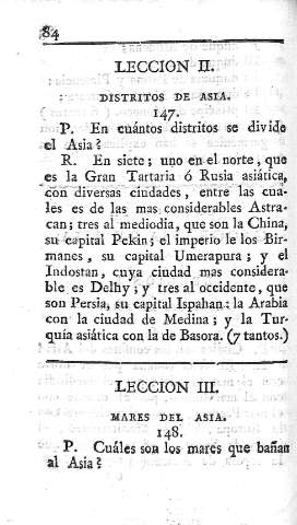 Leccion II. Distritos de Asia. Leccion III. Mares de Asia