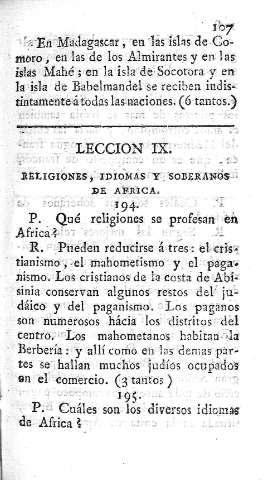 Leccion IX. Religiones, idiomas y soberanos de Africa
