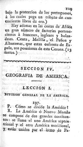 Seccion IV. Geografia de America. Leccion I. División general de la America