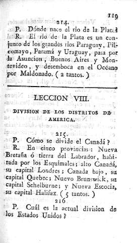 Leccion VIII. Division de los distritos de America
