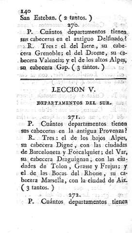 Leccion V. Departamentos del sur