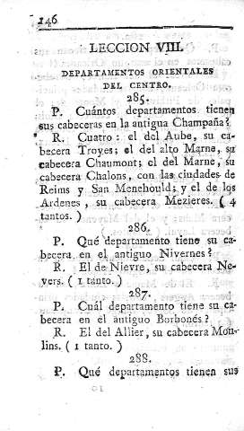 Leccion VIII. Departamentos orientales del centro