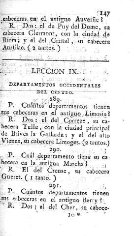 Leccion IX. Departamentos occidentales del centro