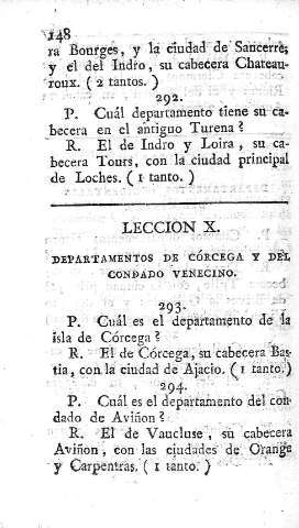 Leccion X. Deparamentos de Córcega y del condado venecino