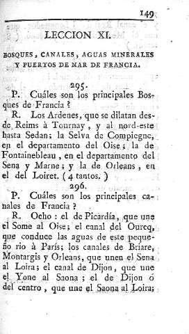 Leccion XI. Bosques, canales, aguas minerales y puertos de mar de Francia