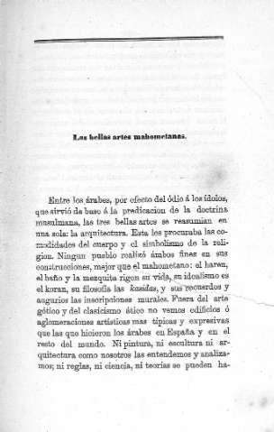 Las bellas artes mahometanas