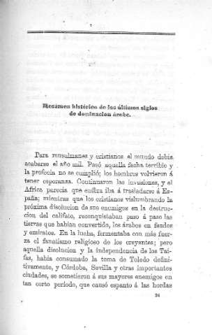 Resúmen histórico de los últimos siglos de dominacion