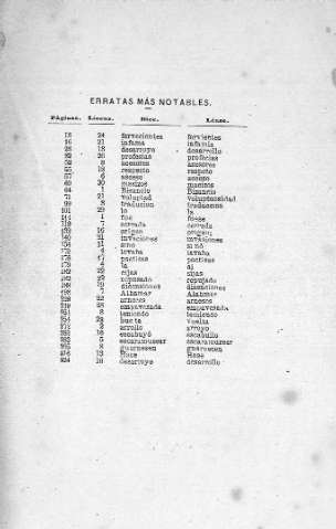 Erratas más notables