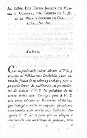 Al Señor Don Pedro Joaquin de Murcia y Córdoba...