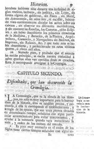 Capitulo Segundo: Dificultades, que ban obscureciendo la Cronología