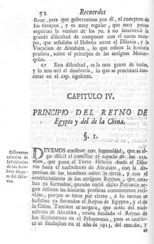 Capitulo IV: Principio del Reyno de Egypto y de la China
