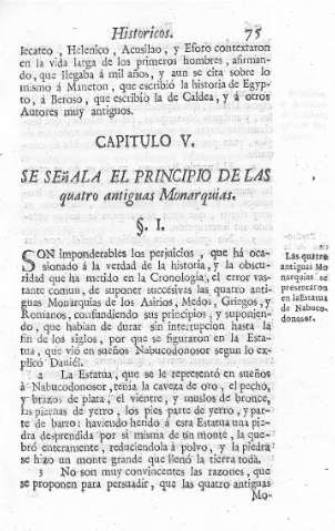 Capitulo V: Se señala el principio de las quatro antiguas Monarquias