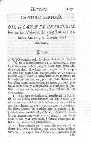 Capitulo Septimo: Otras causas de Incertidumbre en la Historia