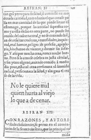 No le quiere mal  quien hurta al viejo  lo que a de cenar. Refran XIII   