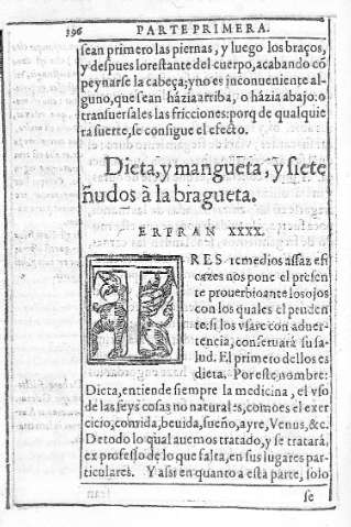 Dieta, y mangueta, y siete ñudos à la bragueta. Refran XXXX