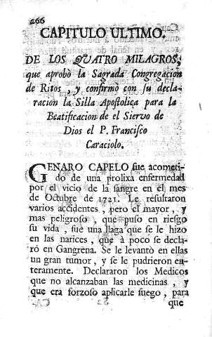 Capitulo ultimo. De los quatro milagros, que aprobò la Sagrada Congregacion