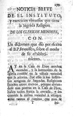 Noticia breve en el instituto , y exercicios virtuosos...
