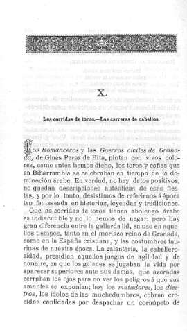 X. Las corridas de toros.- Las carreras de caballos