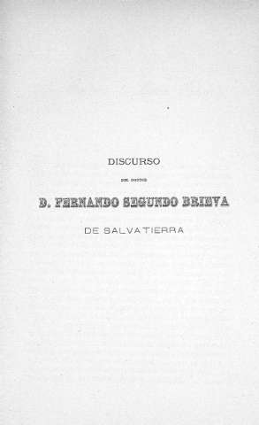 Discurso del Doctor D. Fernando Segundo Brieva de Salvatierra