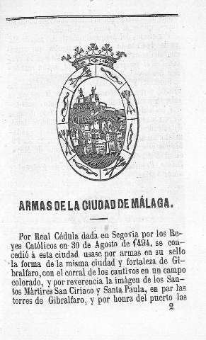 Armas de la ciudad de Málaga