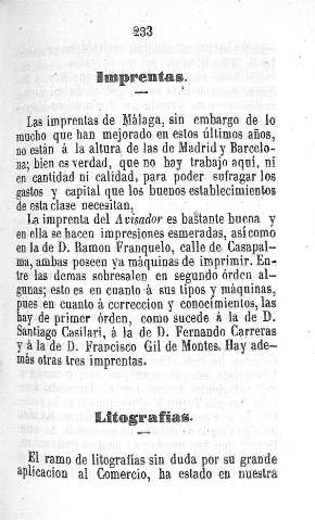 Imprentas. Litografias