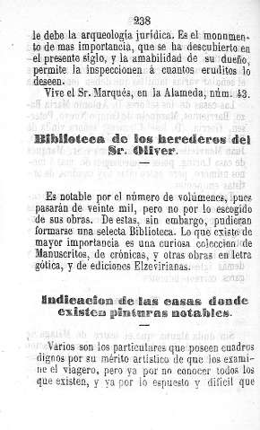 Biblioteca de los herederos del  Sr. Oliver