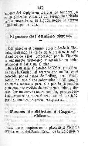 El paseo del camino Nuevo. Paseo de Olletas ó Capuchinos