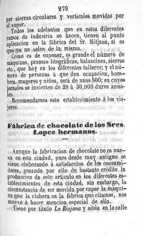 Fabrica de chocolate de los Sres. Lopez hermanos