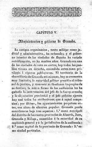 Capítulo V. Administración y gobierno de Granada