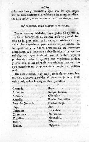 Granada, como ciudad particular