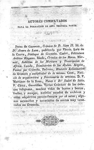 Autores consultados para la formación de esta segunda parte