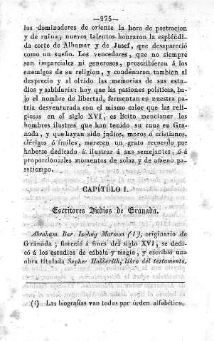 Capítulo I. Escritores judíos de Granada