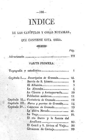Indice de los capítulos y cosas notables, que contine esta obra