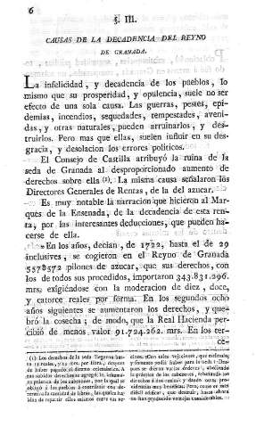 III. Causas de la decadencia del Reyno de Granada