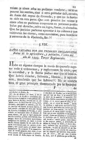 VIII. Daños causados por los primeros reglamentos
