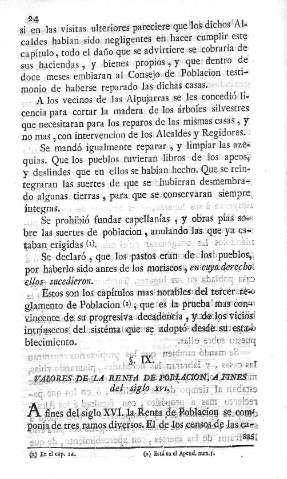 IX. Valores de la renta de poblacion a fines del siglo XVI