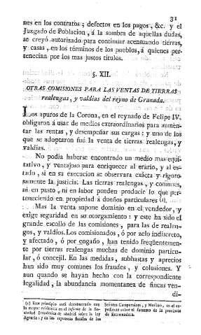 XII. Otras comisiones para las ventas de tierras...
