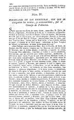 Núm. IV. Formulario de las escrituras,...