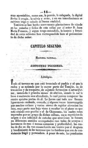 Capitulo segundo. Historia natural