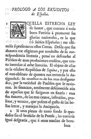 Prologo a los eruditos de España