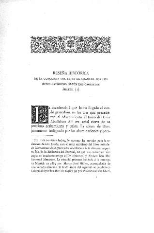 Reseña histórica de la conquista del Reino de Granada por los Reyes Católicos, según los cronistas árabes