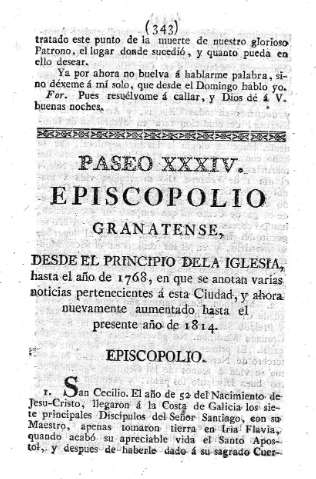 Paseo XXXIV. Episcopolio granatense