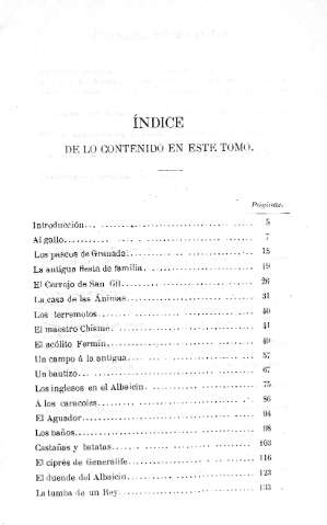 Índice de lo contenido en este tomo