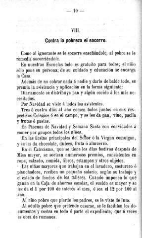 VIII. Contra la pobreza el socorro